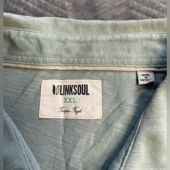 Mens Linksoul Luxury Cotton Light Sage Green Polo Shirt XXL - Picture 2 of 6